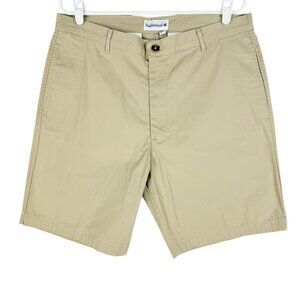 Saddlebred Men's Flat Front Slash Pockets Stretch Khaki Chino Shorts Size 36W